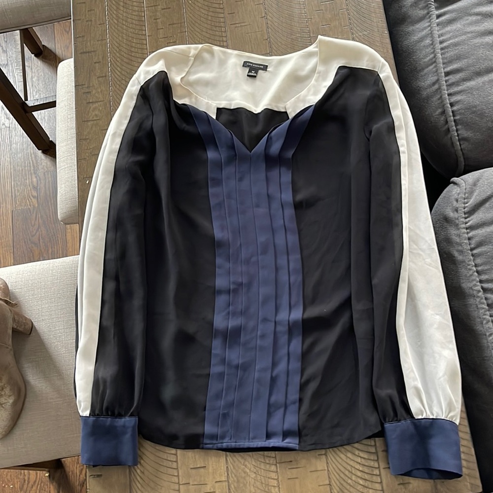 Ann Taylor colorblock v-neck blouse